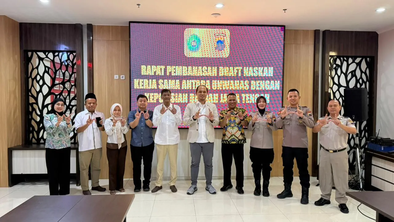 Unwahas Semarang bersama Kepolisian Daerah Jawa Tengah (Polda Jawa Tengah) menggelar pertemuan penjajakan kerja sama. (Istimewa)