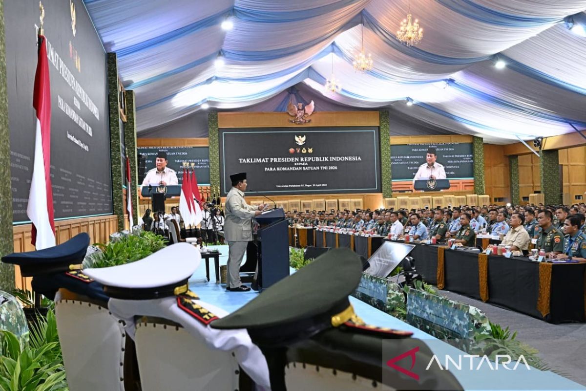 Taklimat Presiden Prabowo Subianto di Apel Komandan Satuan TNI 2026