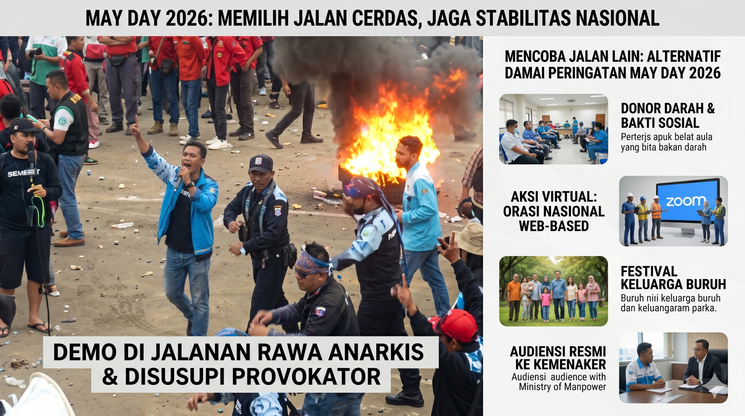 Menuju Hari Buruh Internasional 2026: Inovasi Perjuangan Buruh Indonesia Melalui Aksi Daring dan Kegiatan Sosial