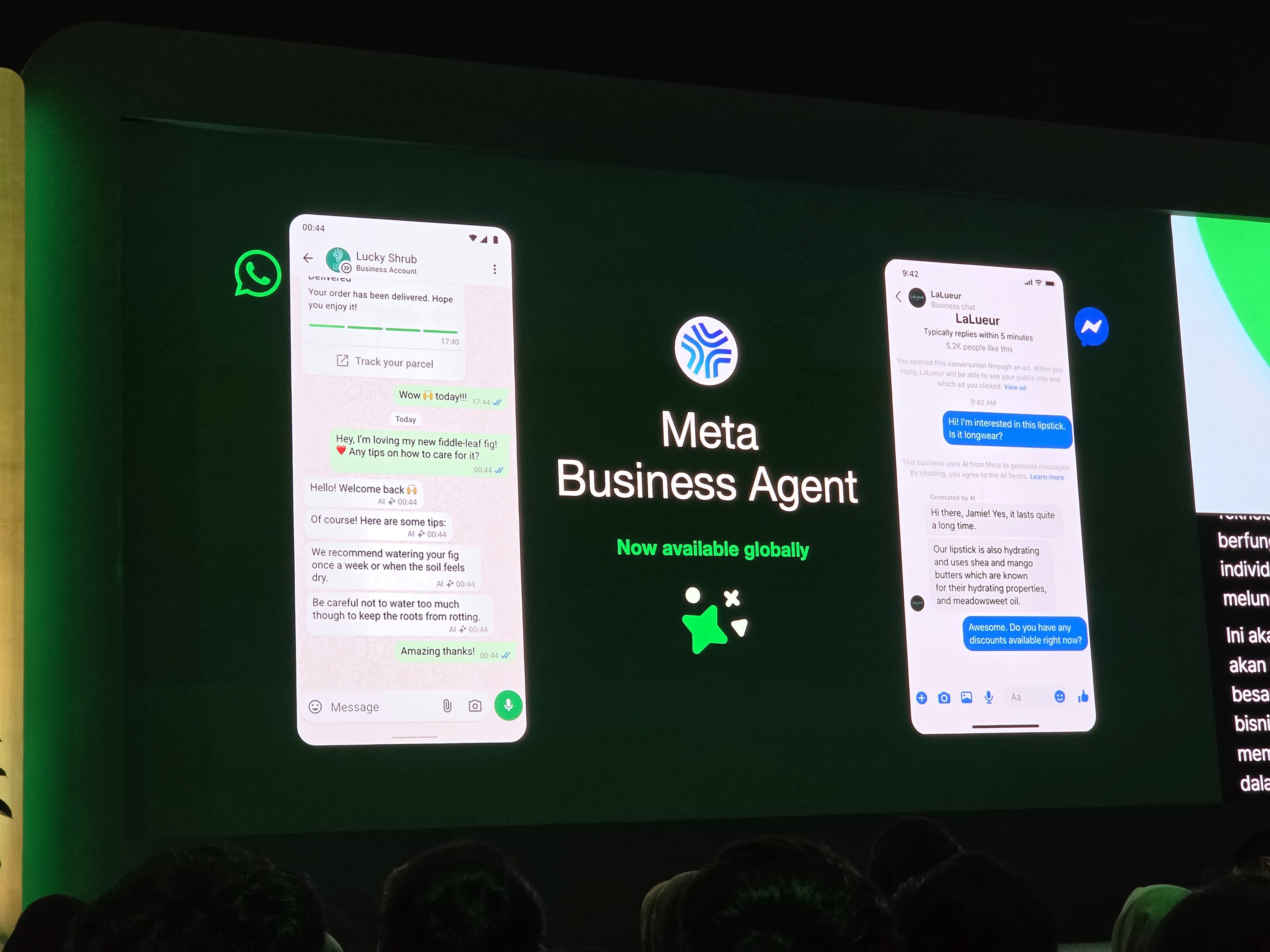Meta resmi meluncurkan fitur baru bernama Meta Business Agent di Indonesia. Fitur yang hadir di WhatsApp Business ini bisa dibilang seperti karyawan AI yang dapat bekerja 24 jam sehari dan tujuh hari seminggu.(KOMPAS.com/Galuh Putri)