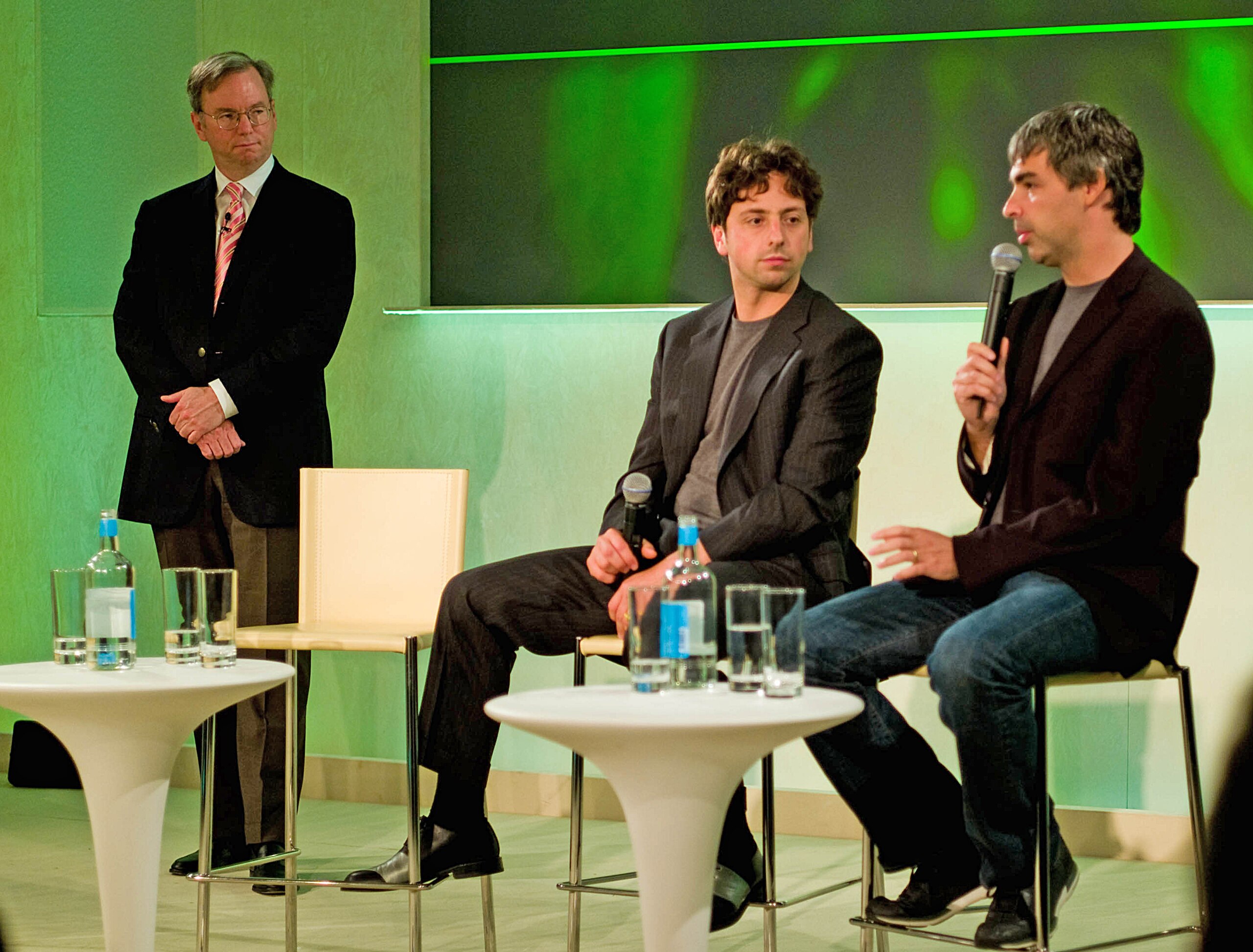 Pendiri Google Sergey Brin (kiri) dan Larry Page (kanan).(WIKIMEDIA COMMONS/JOI ITO)