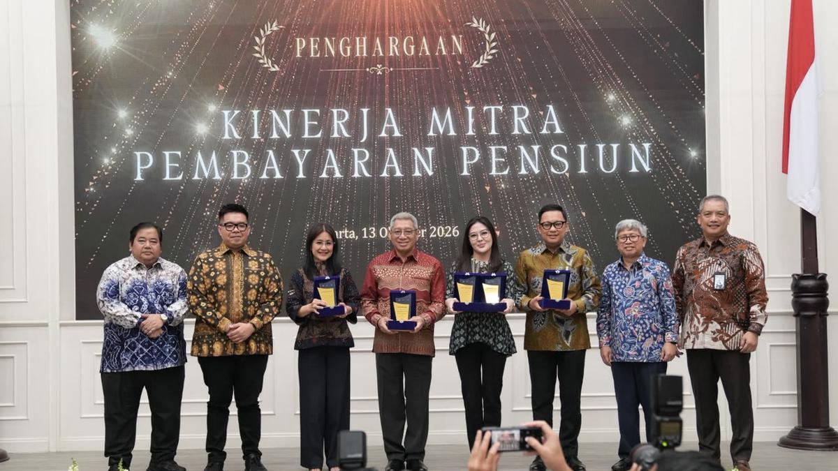PT TASPEN (Persero) memberikan apresiasi kepada para Mitra Pembayaran Pensiun dalam Rapat Koordinasi Evaluasi Mitra Pembayaran Pensiun di Aula Gedung Yusuf Anwar, Kompleks Kantor Pusat Ditjen Perbendaharaan, Jakarta, Selasa (13/10/2026).