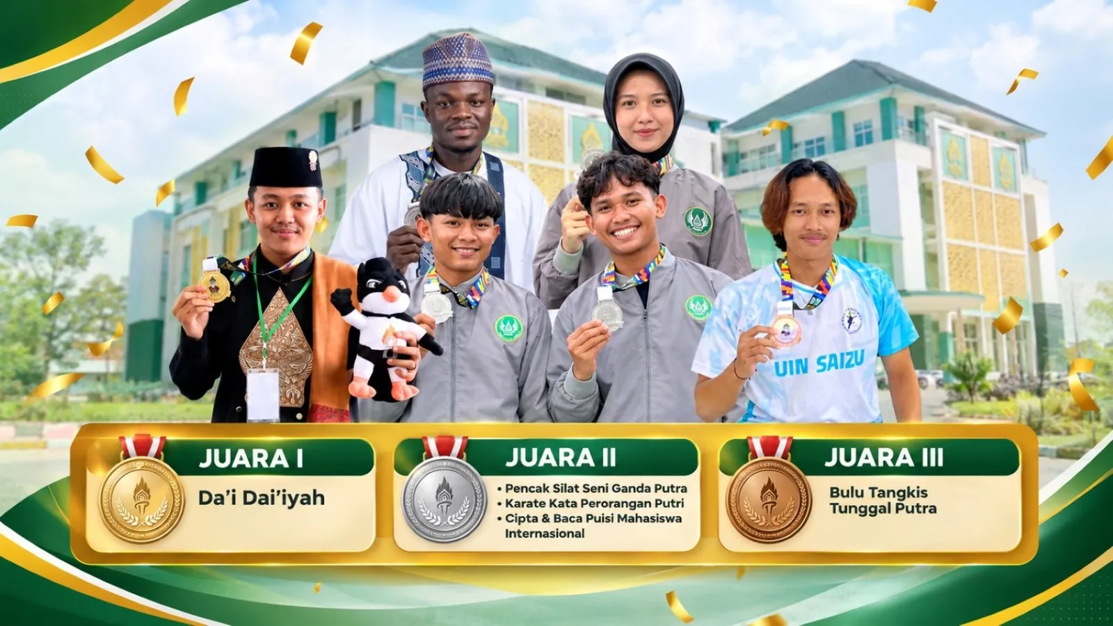 UIN Saizu Raih Lima Medali di PORSI JAWARA II 2026, Termasuk Emas dan Perak