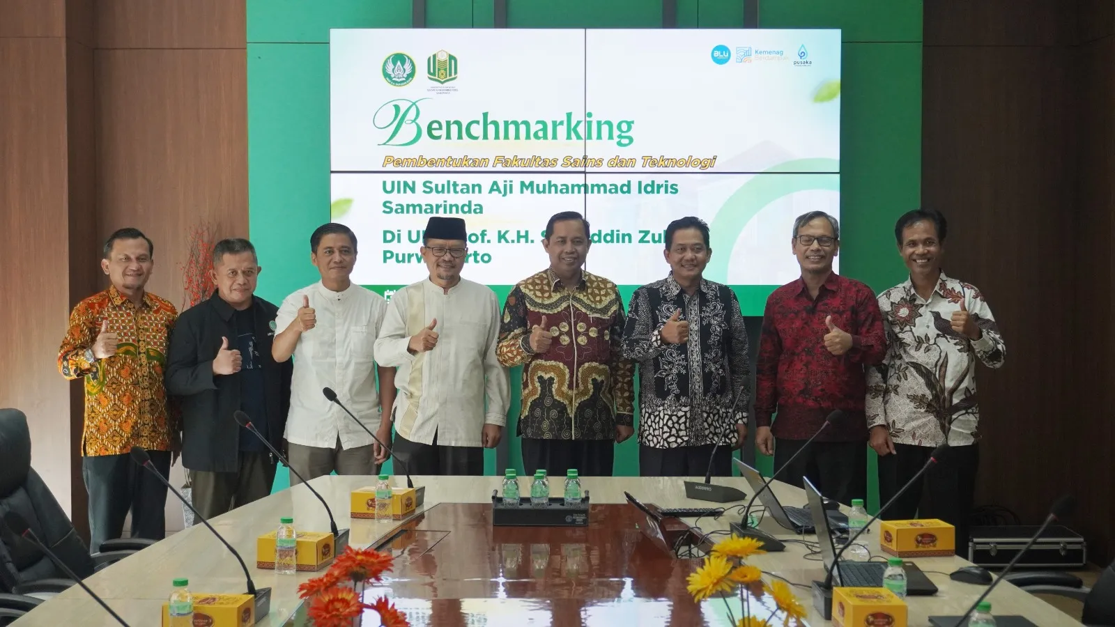 UIN Saizu Purwokerto menerima kunjungan benchmarking dari UIN Sultan Aji Muhammad Idris (UINSI) Samarinda terkait pembentukan Fakultas Sains dan Teknologi (Saintek). (Istimewa)
